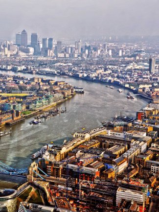 Aerial picture of London from the sky